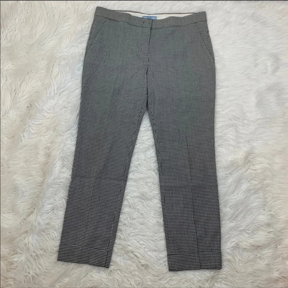 NWOT Prada Check Print Gabardine Wool Trouser Black and White Designer Women 10 - Picture 2 of 15